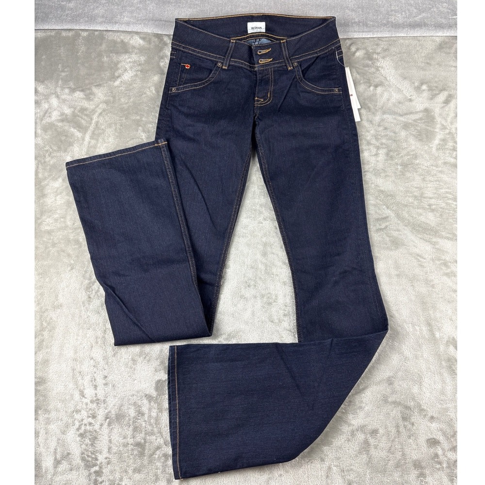 Hudson Signature Bootcut Jeans Dark Indigo Blue Flap Pocket 19 Inch Leg Opening